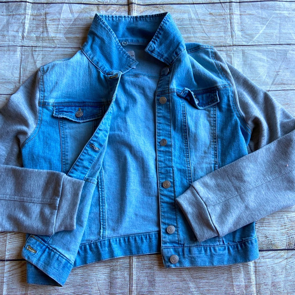 Teens/junior large denim jacket.